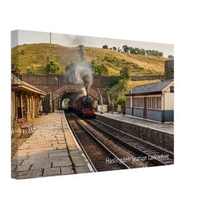 Haslingden Railway Station 1960s Vintage Print | Historic British Rail Canvas Art 30 x 45 cm
