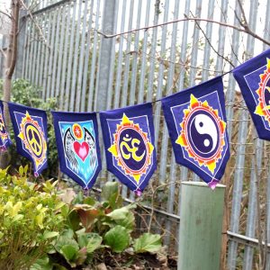 Seven Flags Batik Wall Banner - Love in the Center
