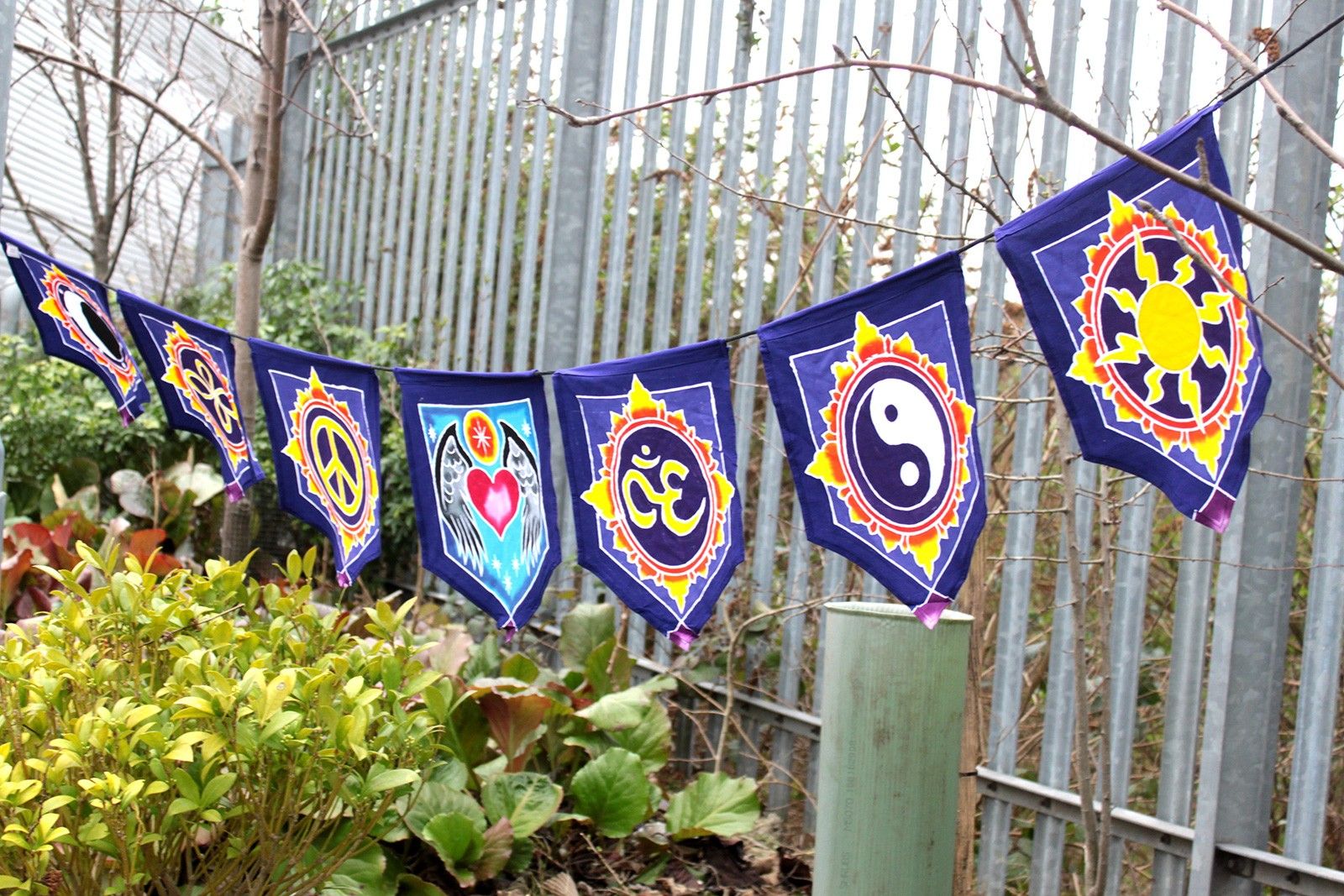 Seven Flags Batik Wall Banner - Love in the Center
