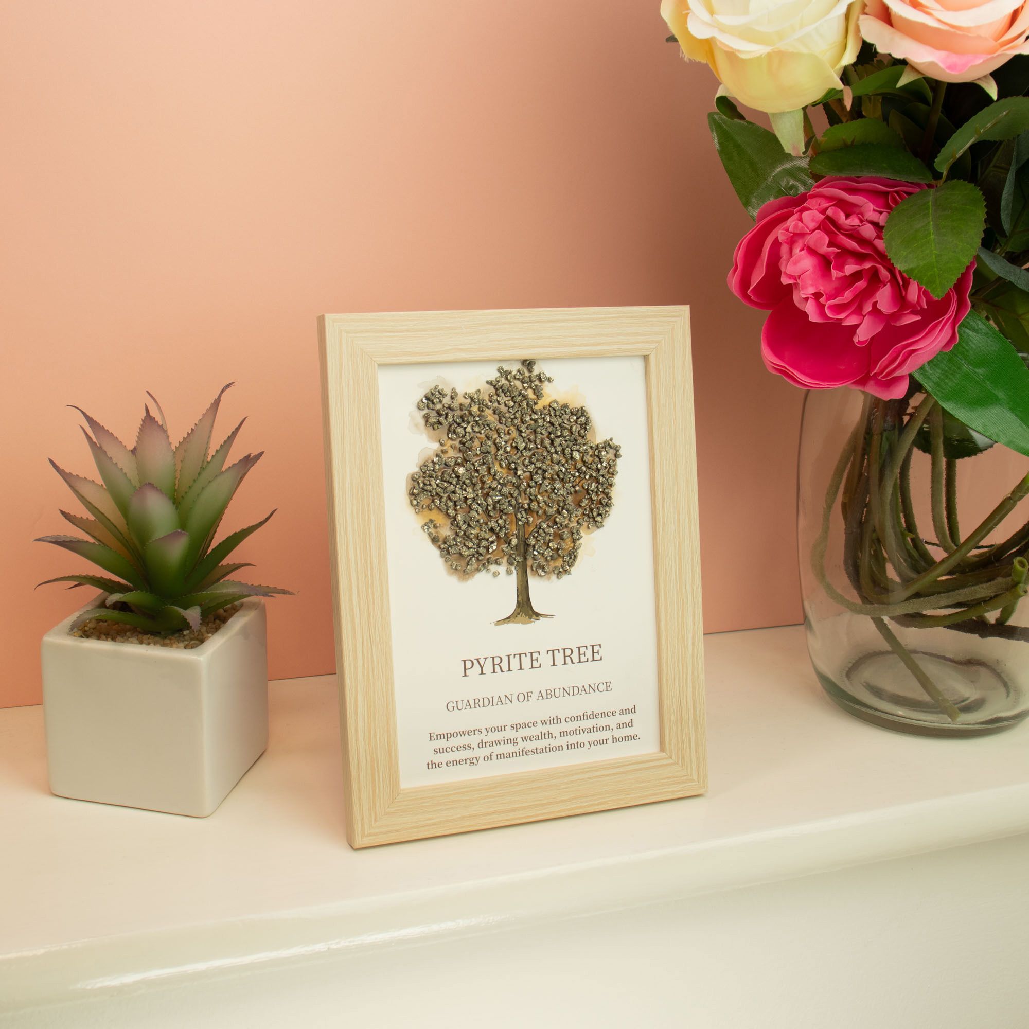 Gemstone Framed Picture - Tree of Life - Pyrite (20x14.7x1cm) - Image 2