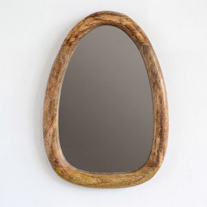 Set of three Pebble Shaped Mirrors - Light Wood Finish