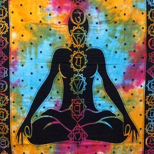 Chakra Buddha Double Cotton Bedspread or Wall Hanging