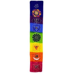 Chakra Drop Batik Banner Wall Hanging Art - Rainbow 183 x 35cm