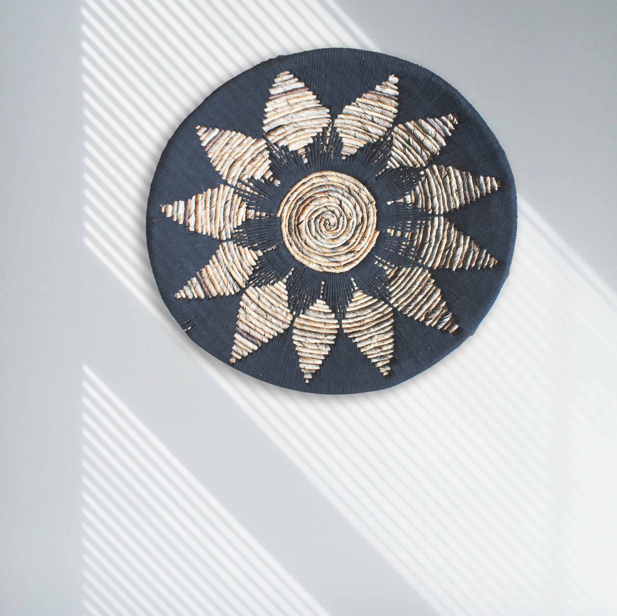 Set of Three Seagrass Bowls Wall Art - Black - Image 4