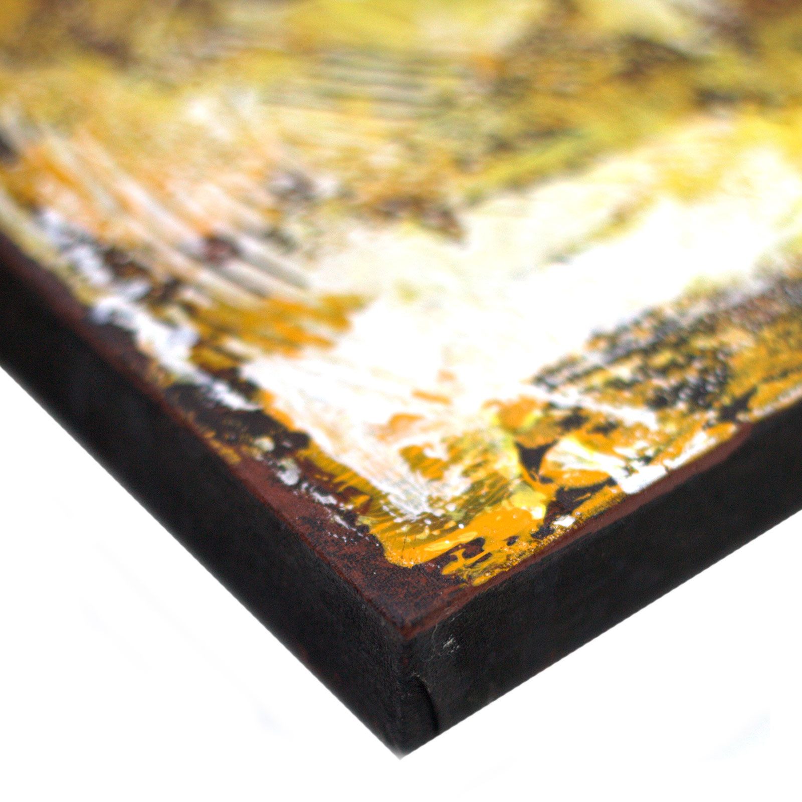 Buddha Painting - Blue Brocade Detail 80 x 60 x 3 cm. - Image 6