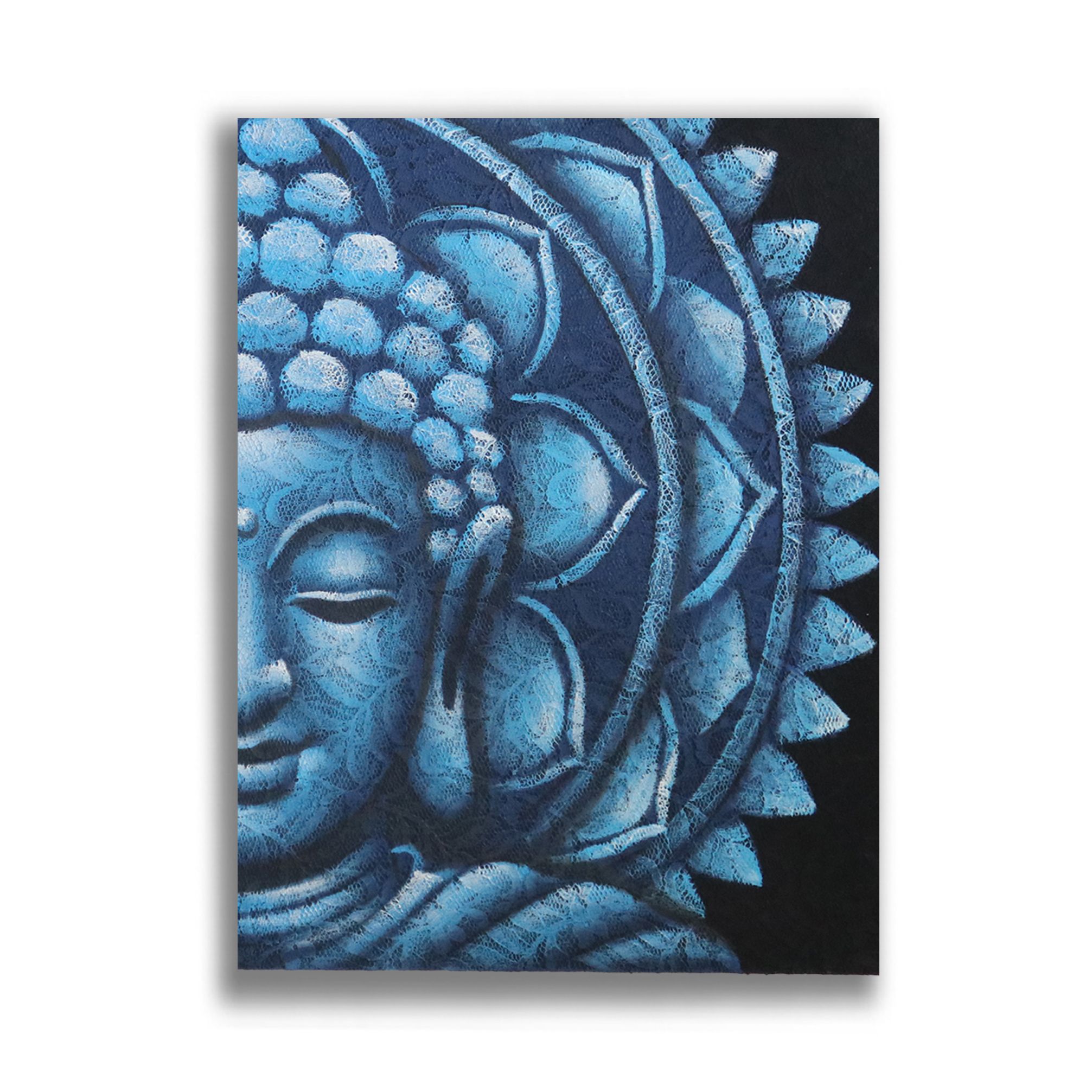 Blue Half Buddha Mandala painting 60x80cm - Image 3