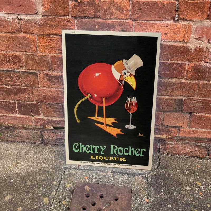Cherry Rocher Liqueur Drink metal wall sign