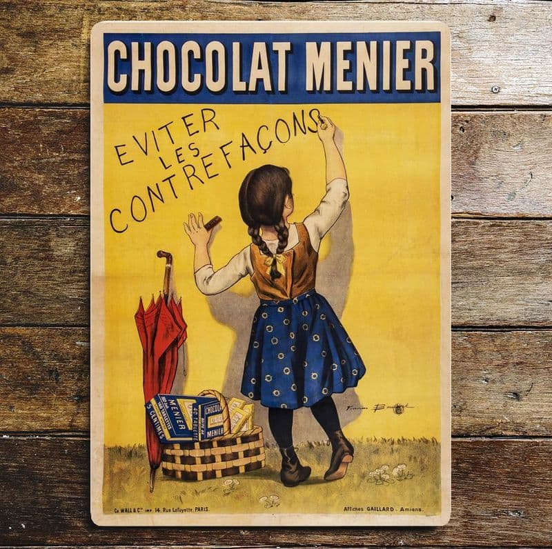 Chocolat Menier French metal wall sign