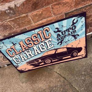 Classic Garage Auto Repair Man Cave metal wall sign, 11" x 16".