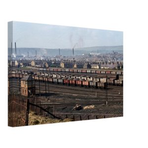 Accrington Goods Yard Lancashire, 1955, Canvas 30x45 cm / 12x18″