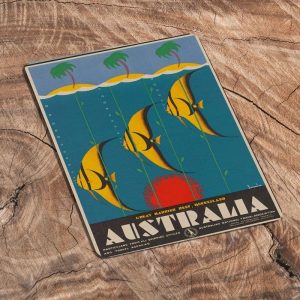 Australia Yellow Fish metal wall sign, 11" x 16"