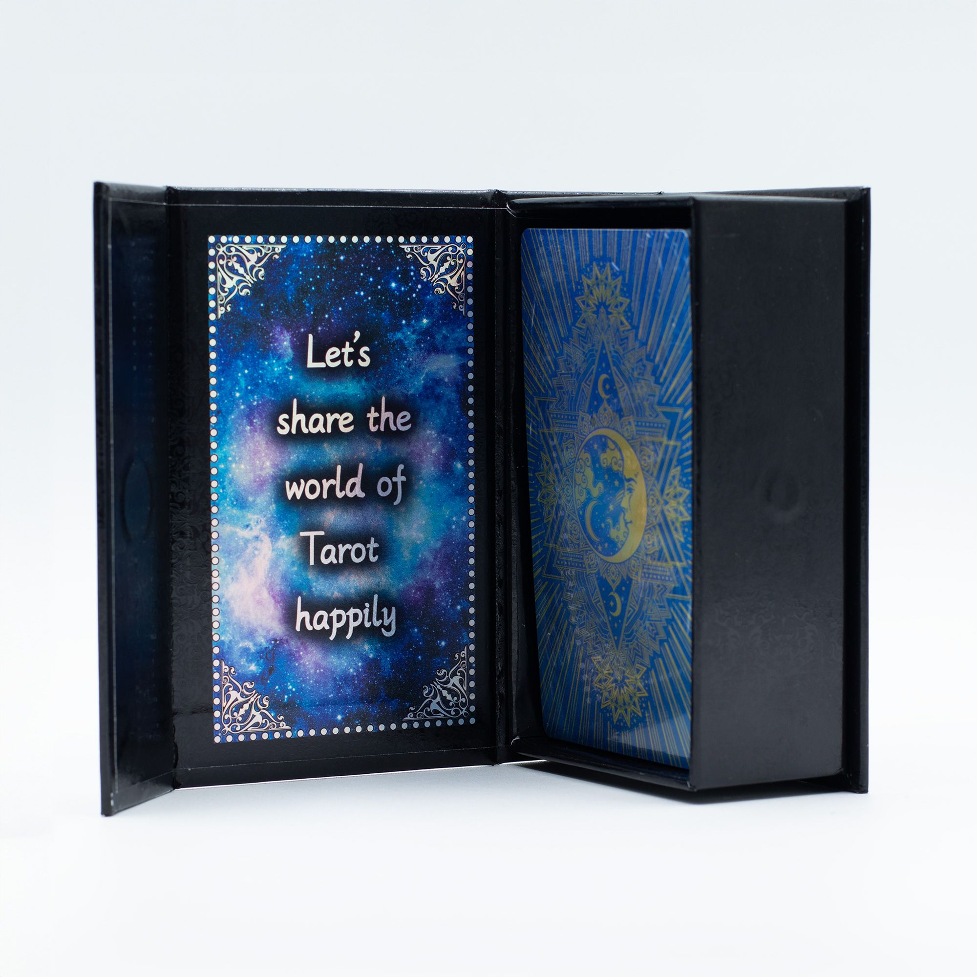 Decorative Blue Foil Tarot Card Set - Moon Face - with booklet - Image 3