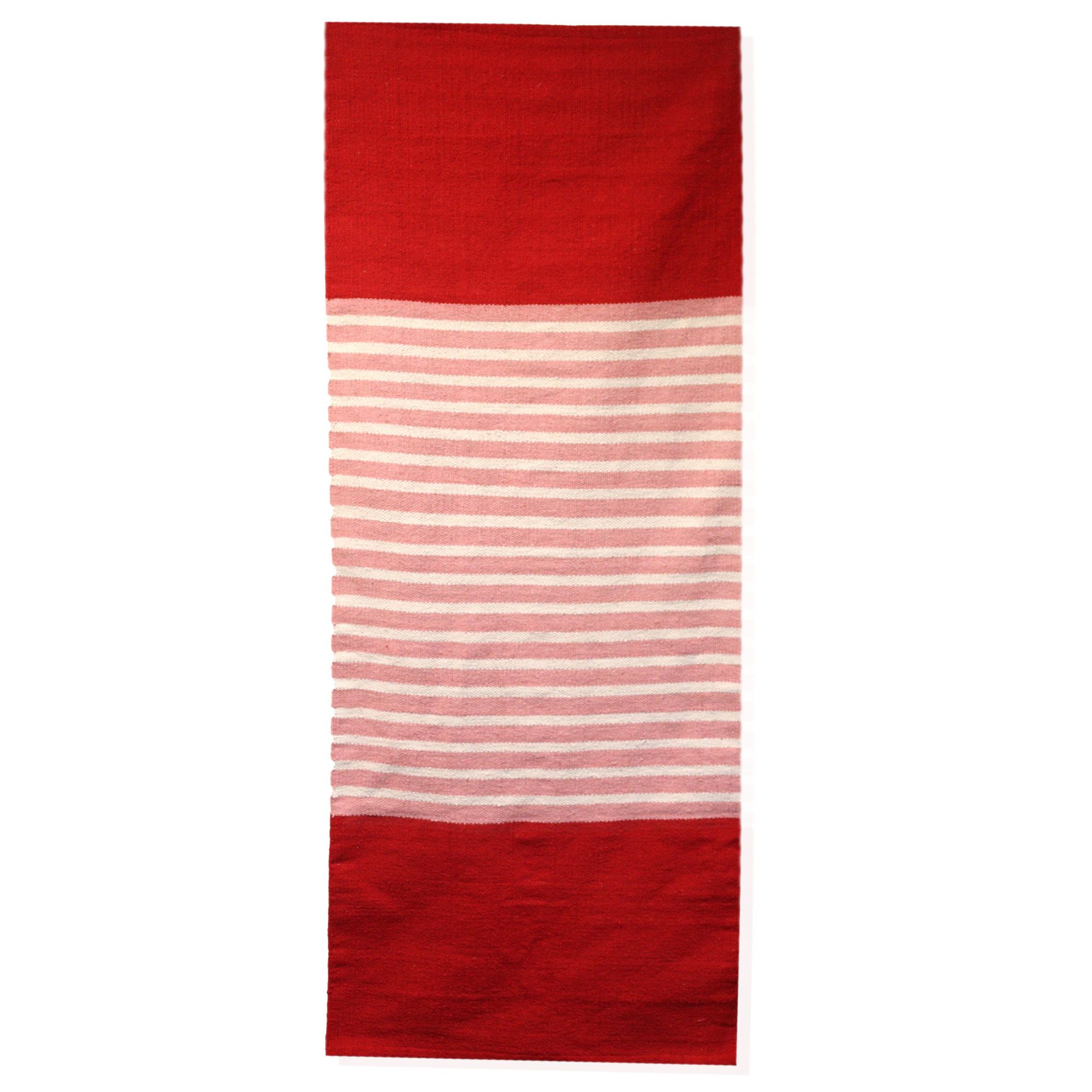 Decorative Indian Cotton Rug Wall Hanging - 70x170cm - Red/Pink - Image 4