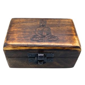 Decorative Wooden Pill Box 9x5x4cm - Carved Designs
