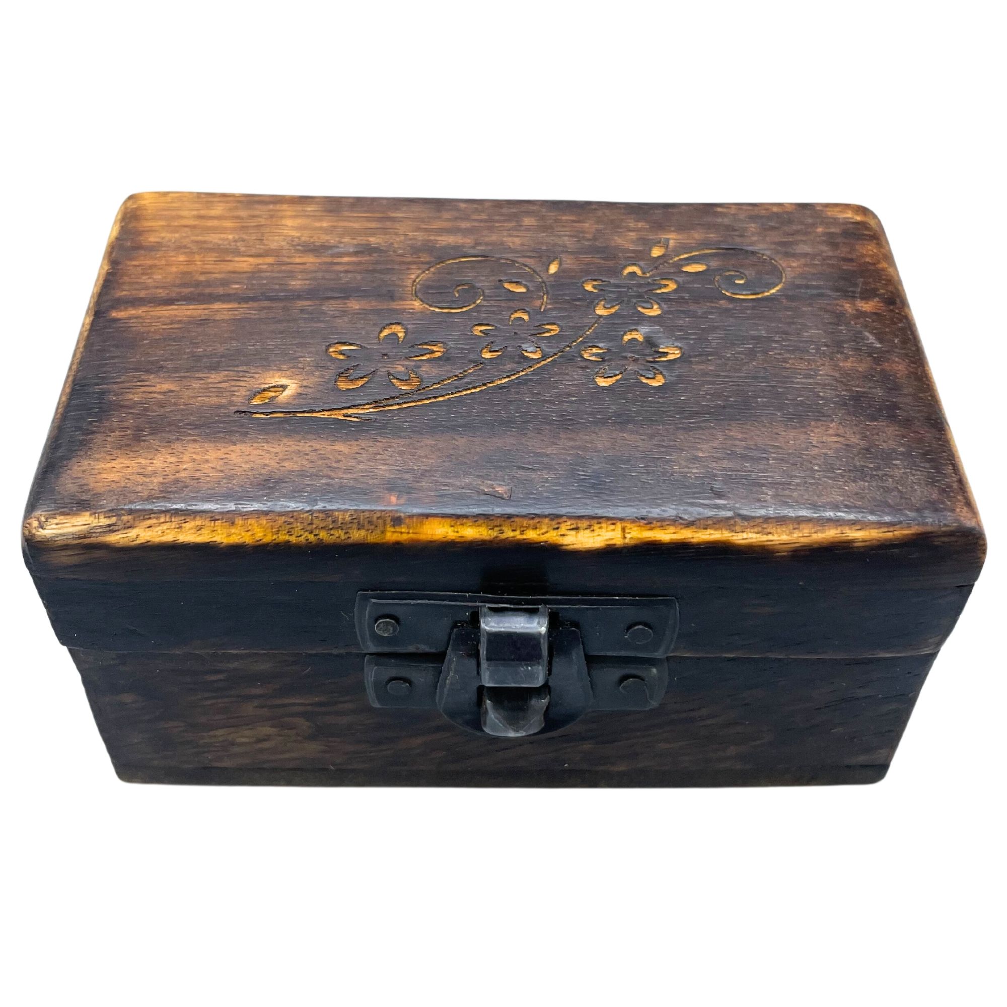 Decorative Wooden Pill Box 9x5x4cm - Carved Designs - Image 5