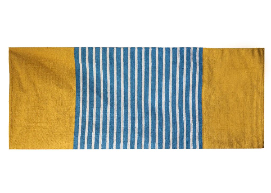 Decorative Indian Cotton Rug Wall hanging- 70x170cm - Yellow/ Blue