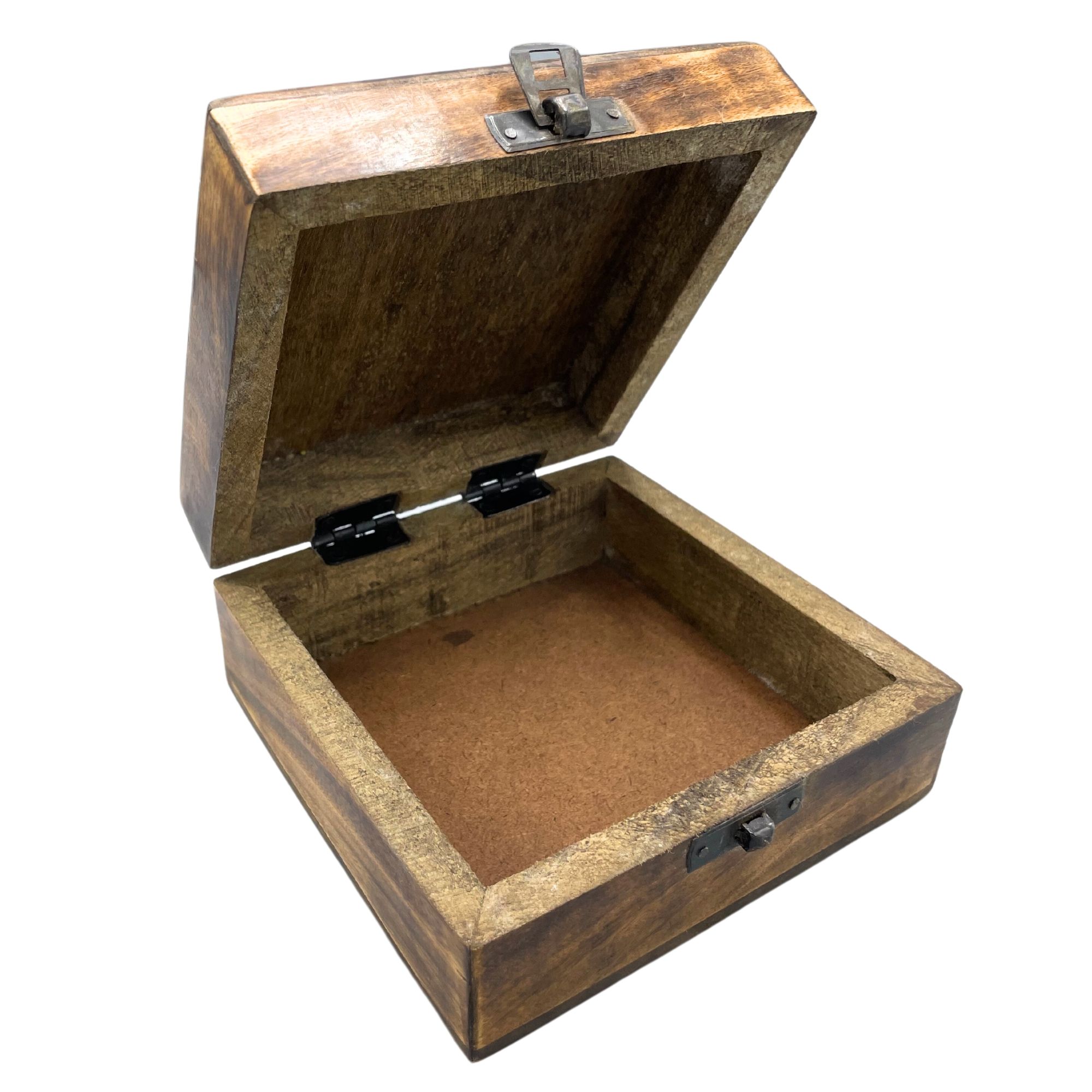 Decorative Square Wooden Keepsake Box 13x13x6cm - Buddha - Image 2