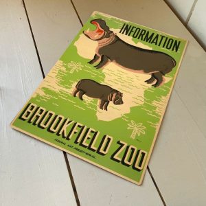 Information Brookfield Zoo Hippo metal wall sign, 11" x 16"