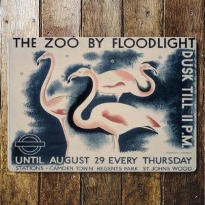 The Zoo By Floodlight Underground metal wall sign, 11" x 16"