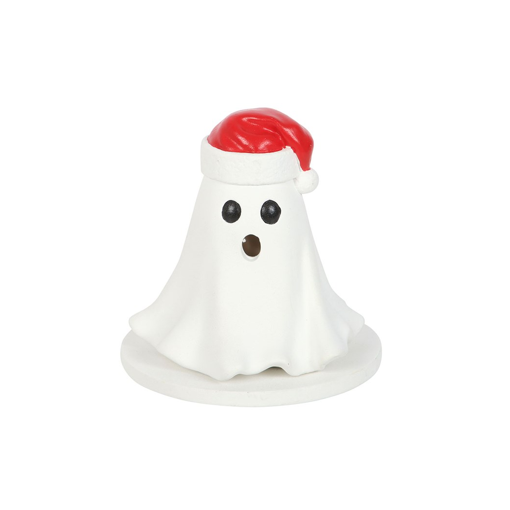 Ghost with Santa Hat Incense Cone Holder - Image 2