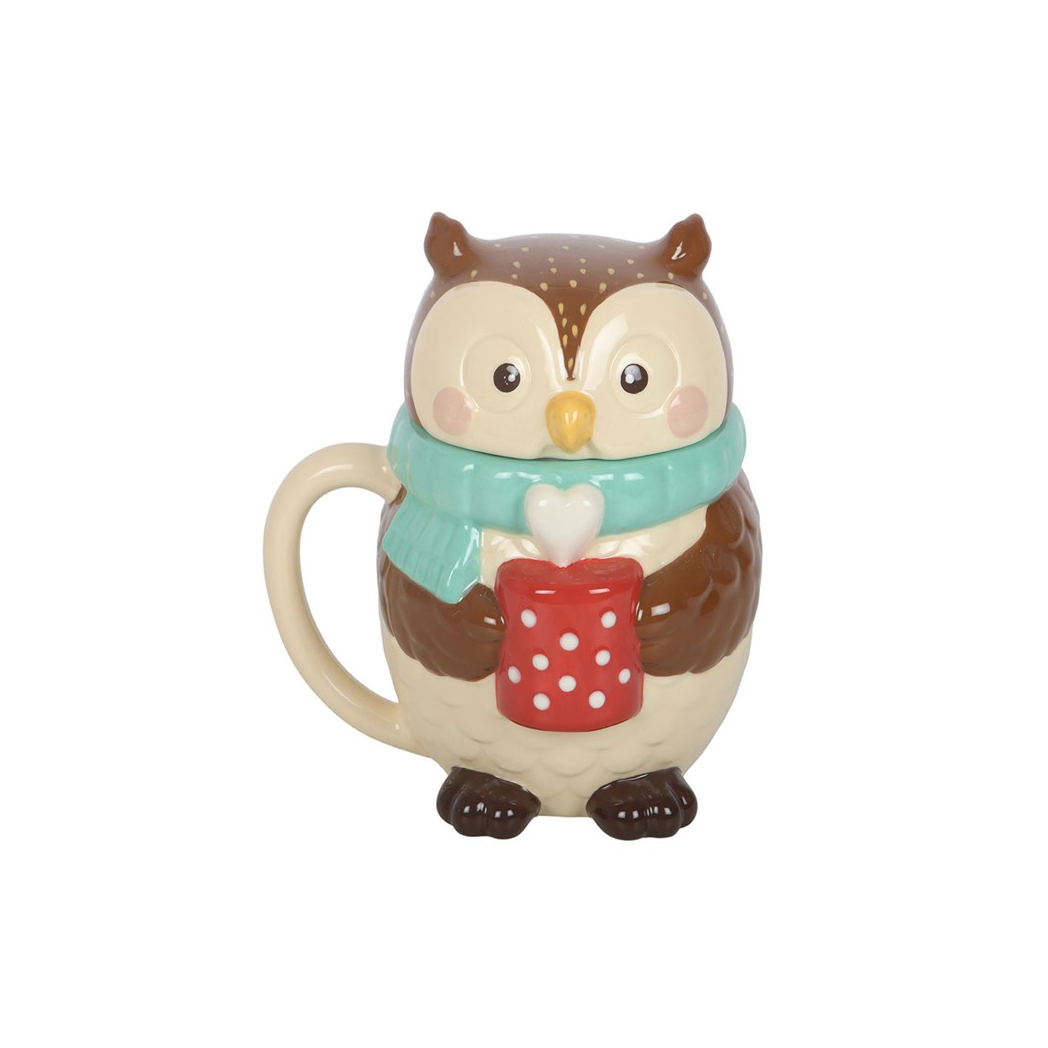 Ceramic Oliver Owl Lidded Mug