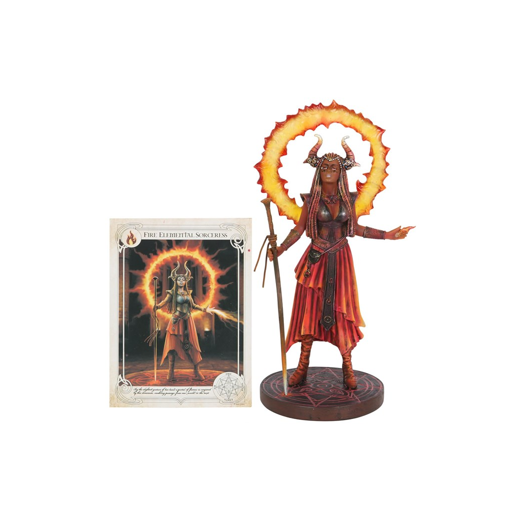 Spectacular Fire Elemental Sorceress Figurine by Anne Stokes - Image 2