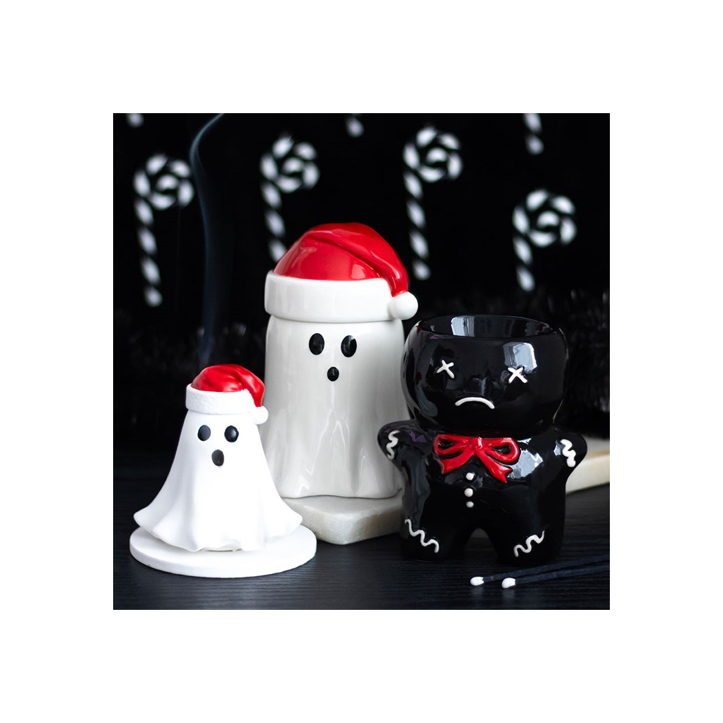 Ghost with Santa Hat Incense Cone Holder - Image 6