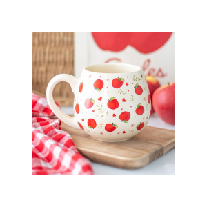 Ceramic Apple Print Rounded Mug