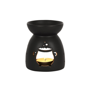Ceramic Black Cauldron Cut Out Oil Burner