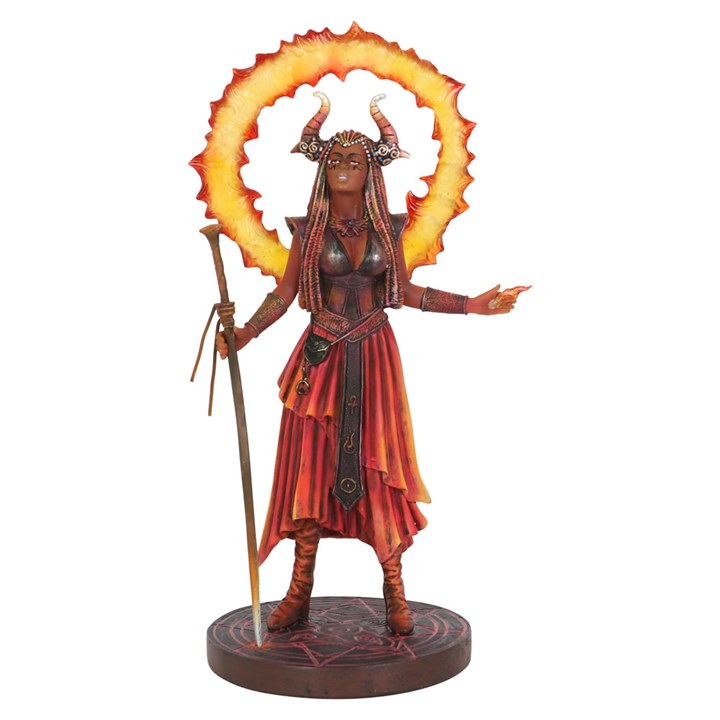 Spectacular Fire Elemental Sorceress Figurine by Anne Stokes