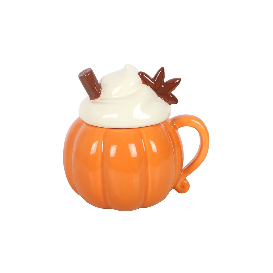 Ceramic Pumpkin Cream Lidded Oil Burner and Wax Warmer - Image 3