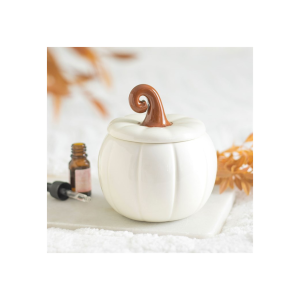 Ceramic White Curly Pumpkin Oil Burner
