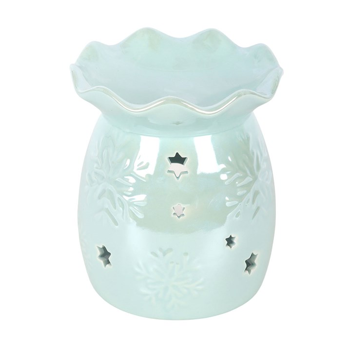Iridescent Blue Snowflake Oil Burner and Wax Warmer - Image 2