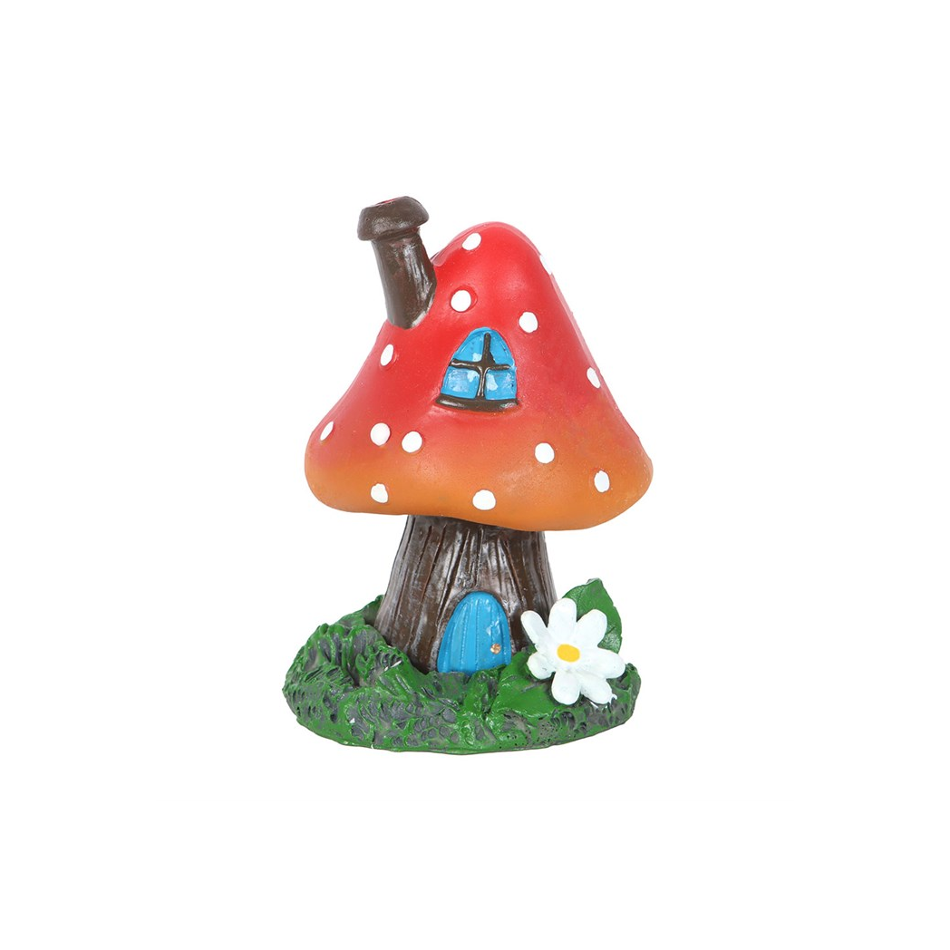 Ceramic Red Smoking Toadstool Incense Cone Holder