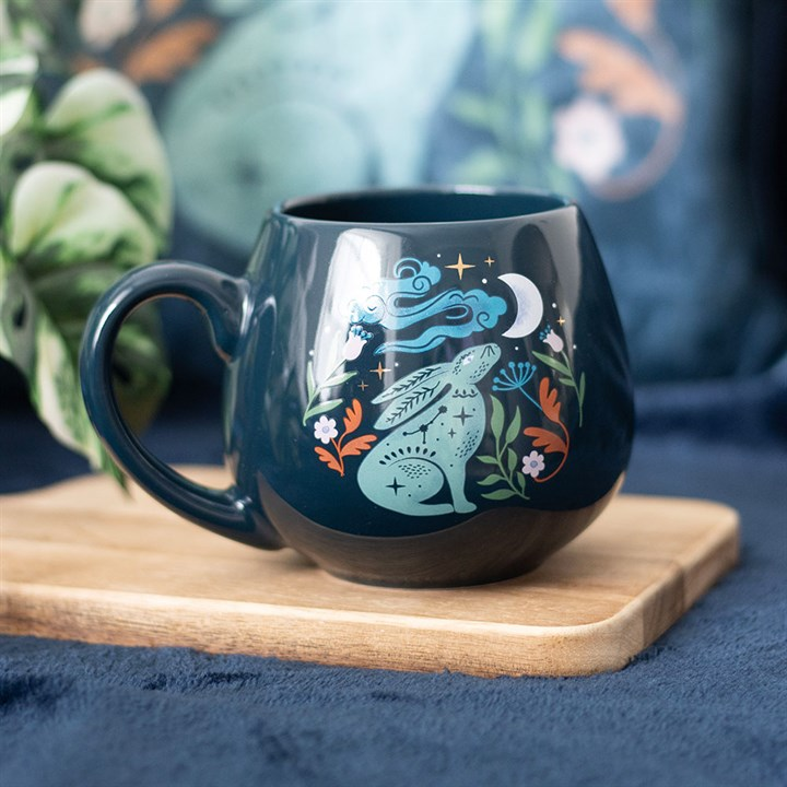 Midnight Hare Ceramic Rounded Mug