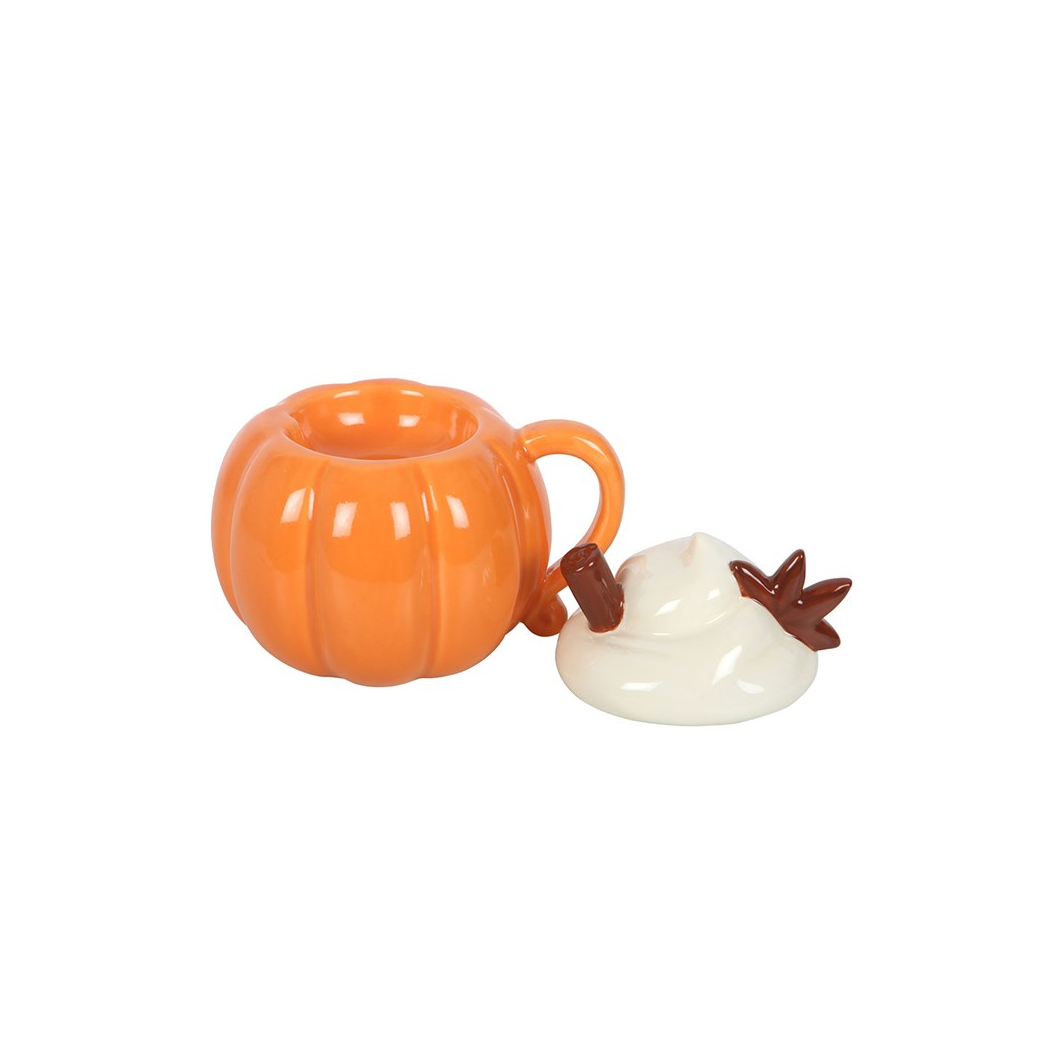 Ceramic Pumpkin Cream Lidded Oil Burner and Wax Warmer - Image 4
