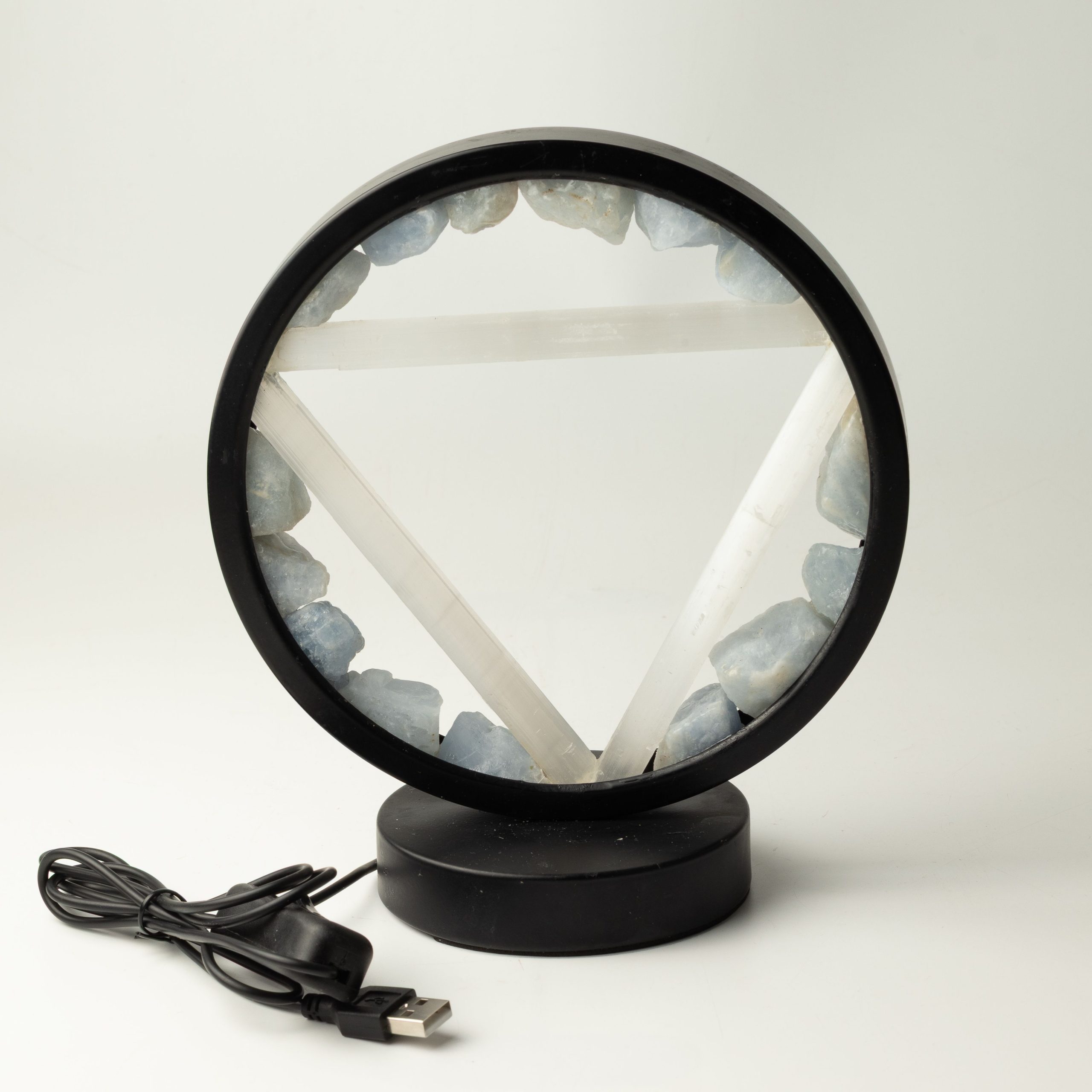 Gemstone Halo Lamp - Water - Aquamarine and Selenite - Image 6
