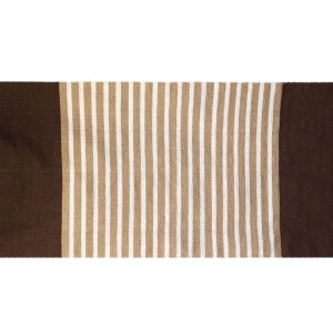 Indian Cotton Rug - 70x170cm - Dark Brown / Beige