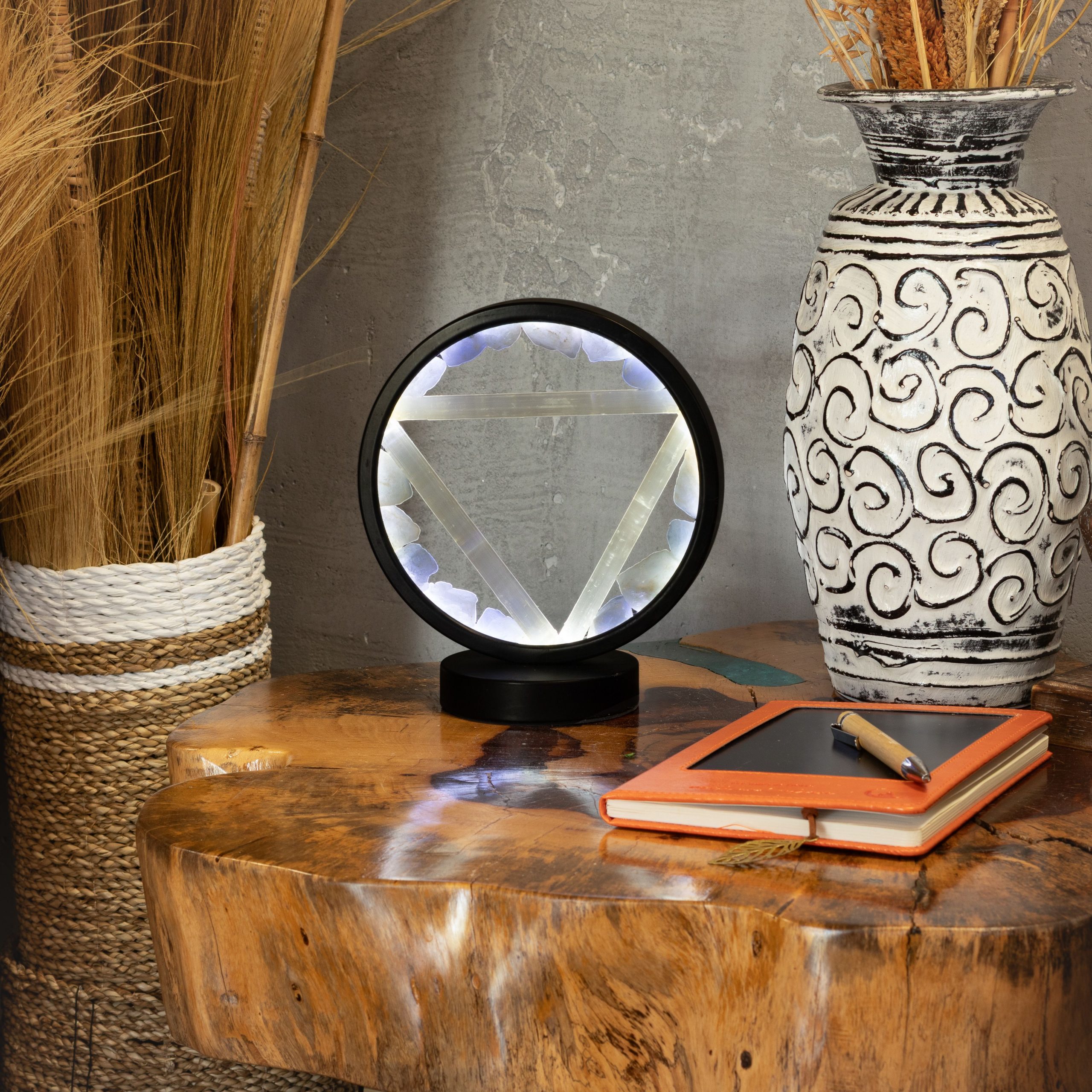 Gemstone Halo Lamp - Water - Aquamarine and Selenite - Image 7