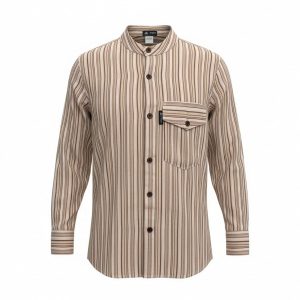 Nomad Sari Grandad Shirt - Brown Beige - Medium