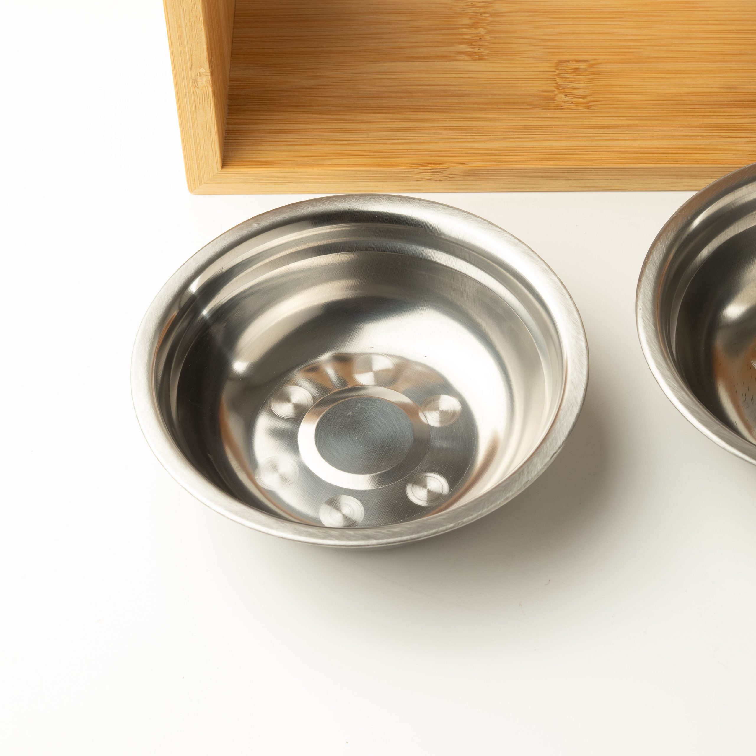 PAW Food Bowls - Large Double Stainless Steel in Wooden Stand - Image 5