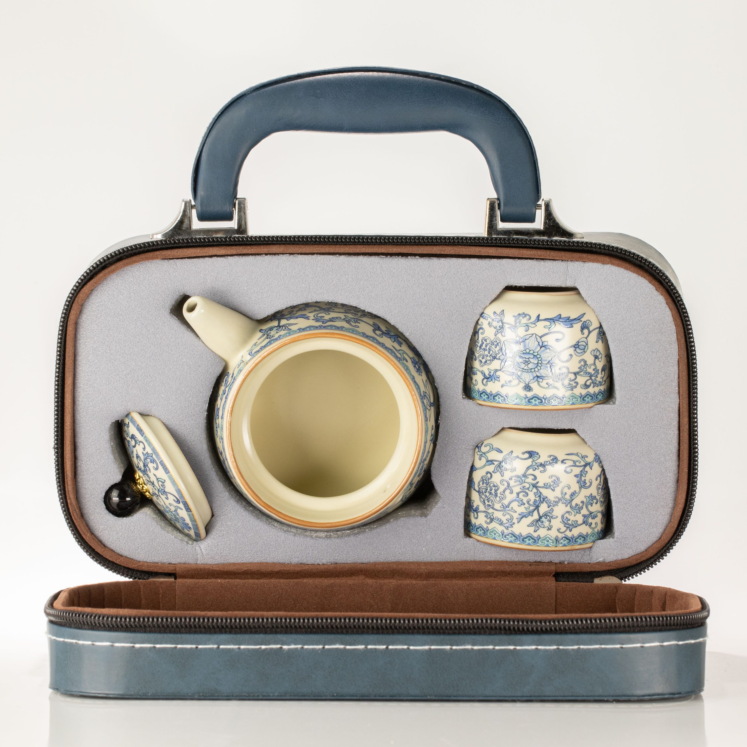 Travel Teapot Set and Two Cups - China Ru Blue - Image 7