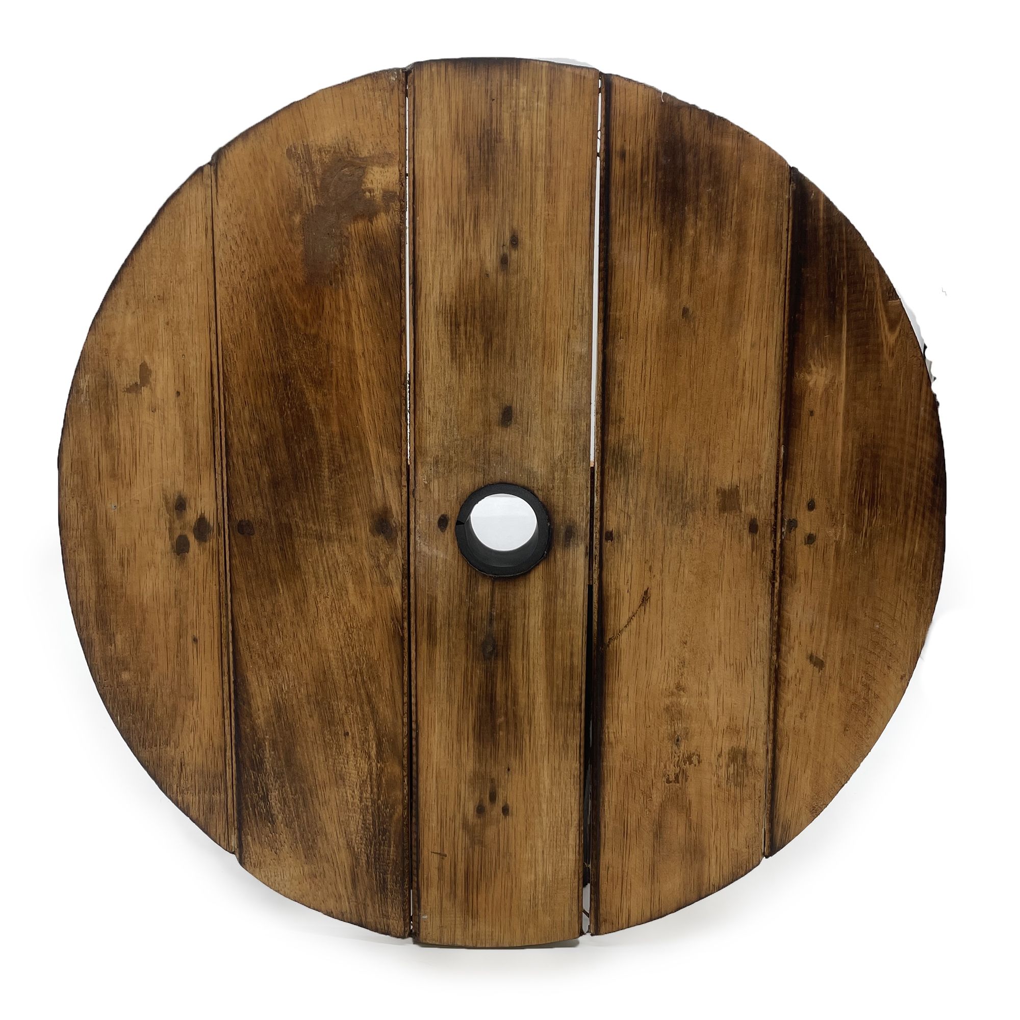 Beer Barrel Table & Parasol Stand – Natural Wood 60 x 48.5 cm - Image 7