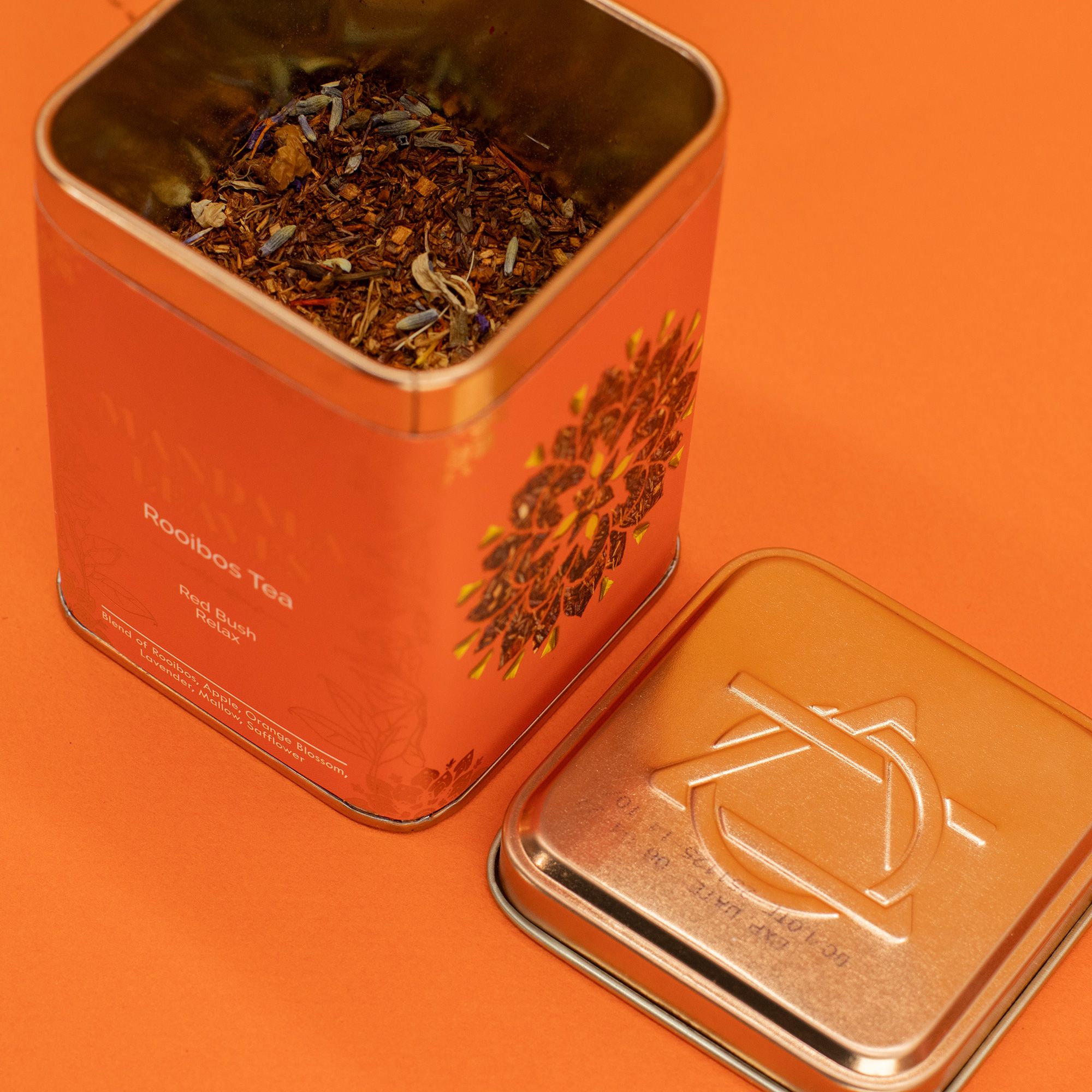 Decorative 50g Red Bush Relax Tea In a Tin - Image 6