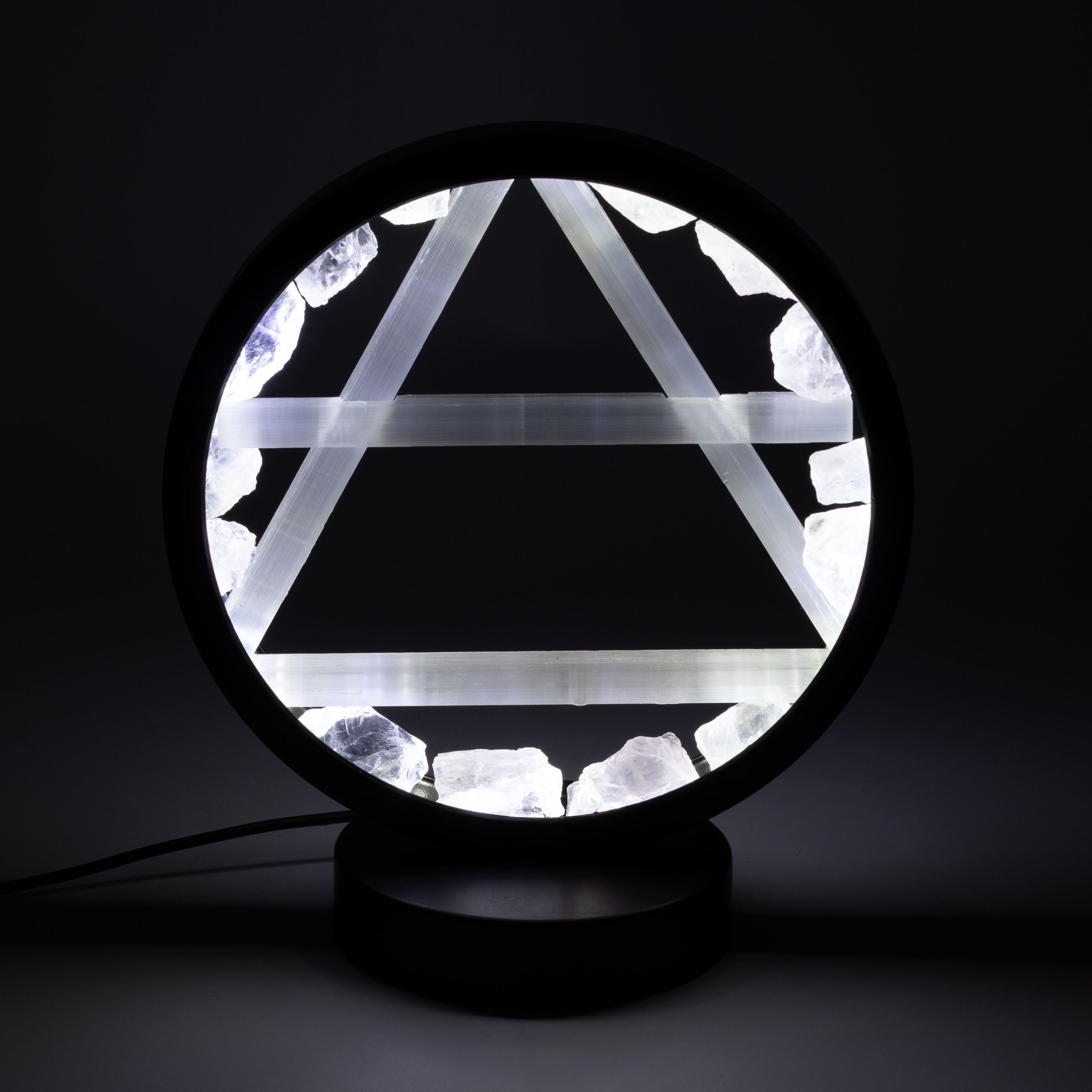 Gemstone Halo Lamp - Air - Clear Quartz and Selenite - Image 4