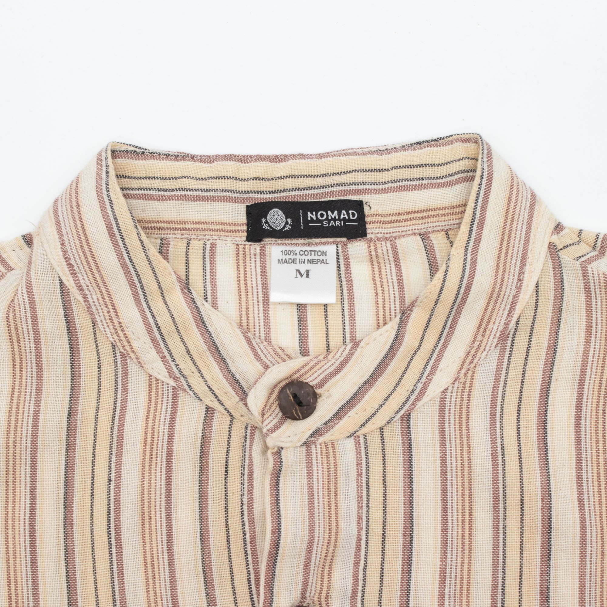 Nomad Sari Grandad Shirt - Brown Beige - Medium - Image 6