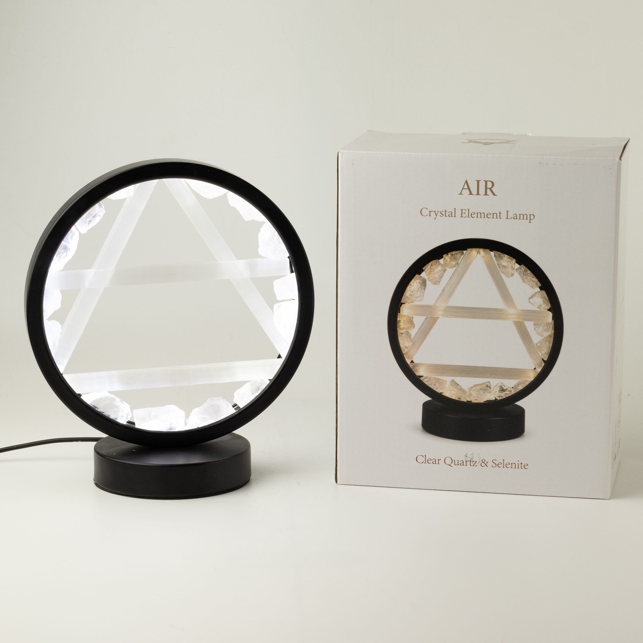 Gemstone Halo Lamp - Air - Clear Quartz and Selenite - Image 3