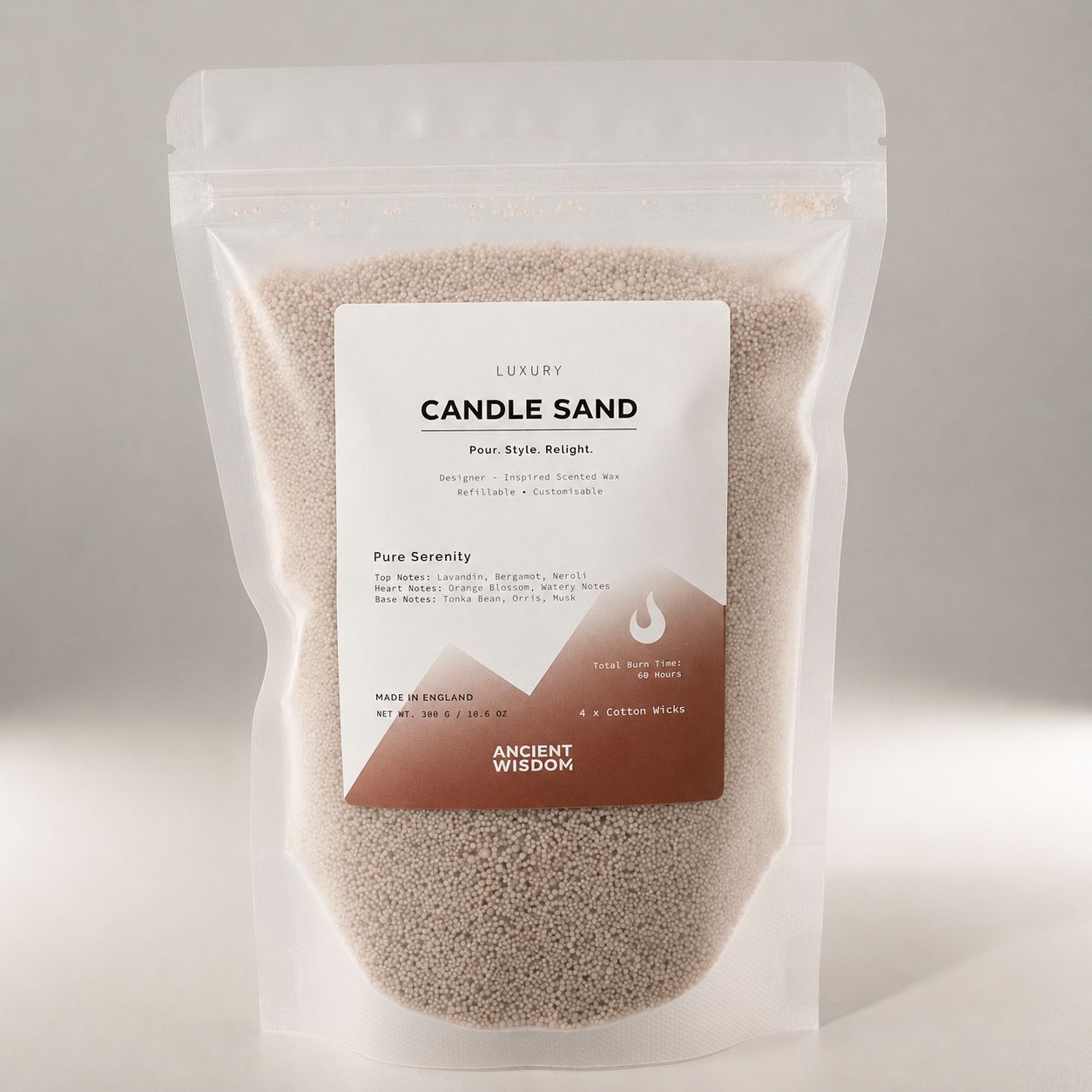 Fragranced Candle Sand - Latte Beige - Pure Serenity - 300g - Image 2