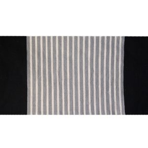 Indian Cotton Rug - 70x170cm - Black / Grey