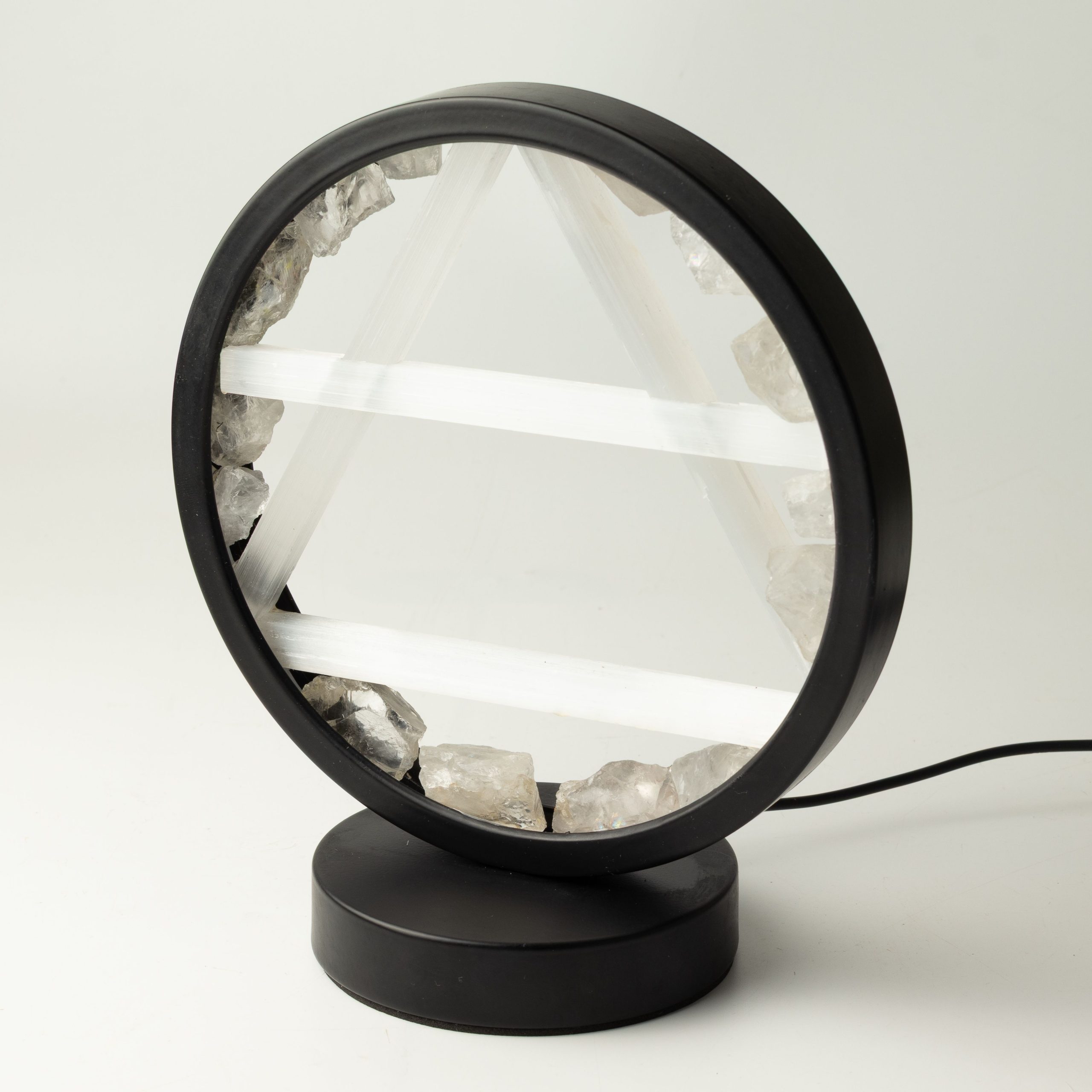 Gemstone Halo Lamp - Air - Clear Quartz and Selenite - Image 7